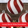 VFM - Red & White Stripe 8cm Baubles Candy Cane
