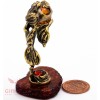 Solid Brass Amber Figurine of GoldFish Veiltail fish Totem talisman