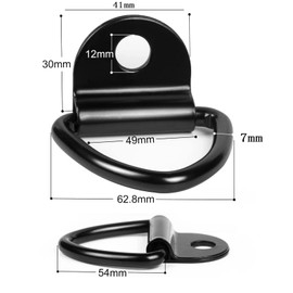 Brateuanoii Pack of 6 V Mounting Ring, Lashing Eyelet, V Ring Hook, Construction Ring, Lashing Eyelet, Heavy Duty Hook, 453 kg Folding Rings Hooks, Heavy Duty Construction Lashing Rings for Trailers,
