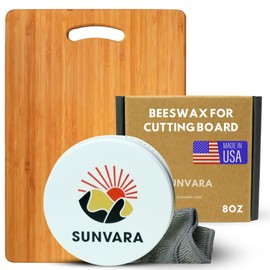 Beeswax For Cutting Board Food Grade 8 oz Handmade in USA with Cloth - Cutting Board Wax Food Grade - Natural Wax for Long Lasting Protection and Shine