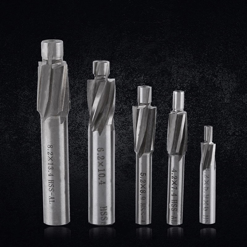 Countersink End Mill 5pcs, M3 M4 M5 M6 M8 Counter