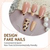 BABALAL Press on Nails False Nails Medium Almond Design Brown