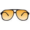 mosanana Retro Aviator Oversized Sunglasses for Women Men Trendy Cute Big Vintage Shades Black Yellow sunnies for Outdoor 2025 UV400 MS52481