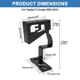 KMFCDAE Cowl Light Brackets 1 Pair Symmetrical FJ Logo A-Pillar Hood Light Mount for Toyota FJ Cruiser 2007-2014 Lower Windshield Corner Mount