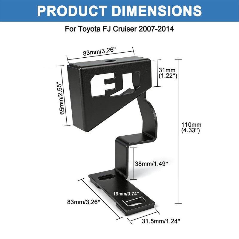 KMFCDAE Cowl Light Brackets 1 Pair Symmetrical FJ Logo A-Pillar