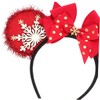 SAFIGLE 2pcs Christmas Snowflake Bow Headband for Women Festive Holiday