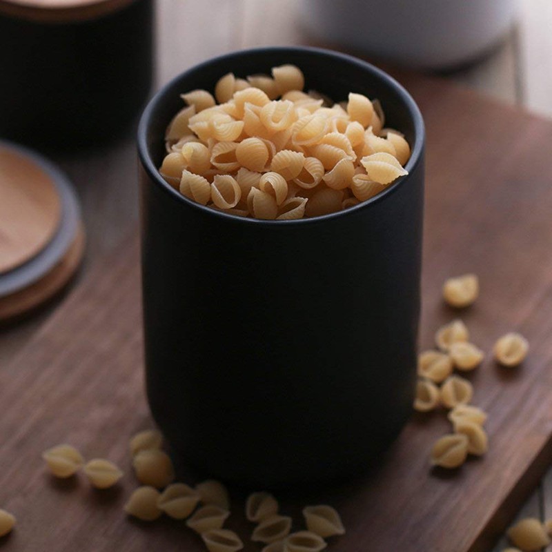 Popowbe Ceramic Coffee Canister Airtight with Sealed Bamboo Lid Kitchen