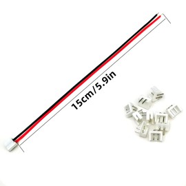Babaobox 10 Pairs 24AWG JST EH 2.5mm 2pin Connector Plug Male with 150mm Cable & Female Connector