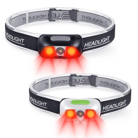 COSMOING Rechargeable Headlamp, Ultra Bright 500 Lumen Head Lamp 5 Lighting Modes with Red Light, IPX4 Waterproof Adjustable Strap Headlamp Flashlight for Adult Emergency, Running, Camping, Cycling