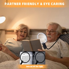 5X Large Hands Free Magnifying Glass for Reading, Flexible Gooseneck Magnifier for Reading,Sewing,Close Work, Seniors