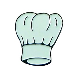 Metal Enamel Pin Badge White Chef Hat (Toque)