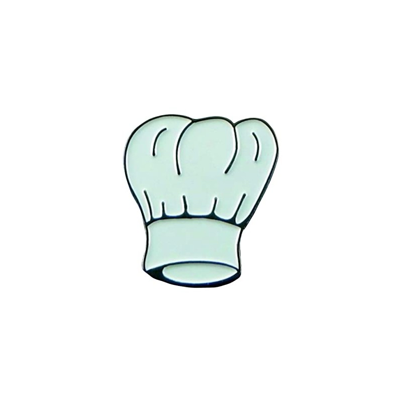 Metal Enamel Pin Badge White Chef Hat (Toque)
