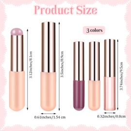 3 Pcs Silicone Lip Brush, Round Head Lip Makeup Brushes Applicator with Cap Korean Lip Brush with Portability Beauty Tool for Balm, Gloss, Lipstick and Concealer Eyeshadow Manicure
