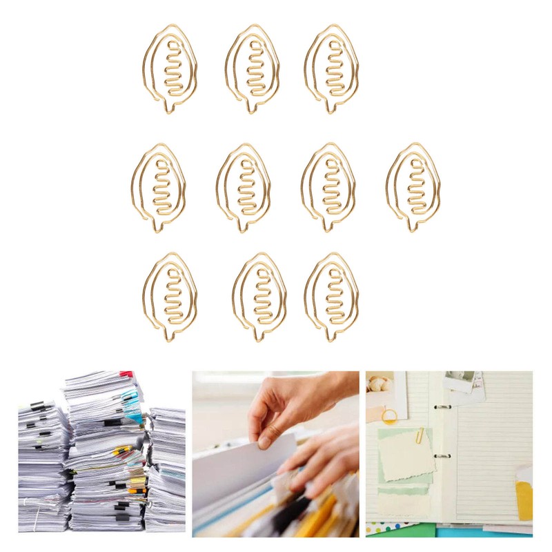 100pcs Special Shape Paper Clips Creatively Cute Plated Metal Bookmark