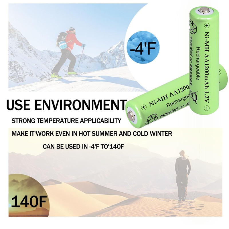 Solar Batteries NI-MH AA 1200mAh 1.2V 10Pcs for Home Device