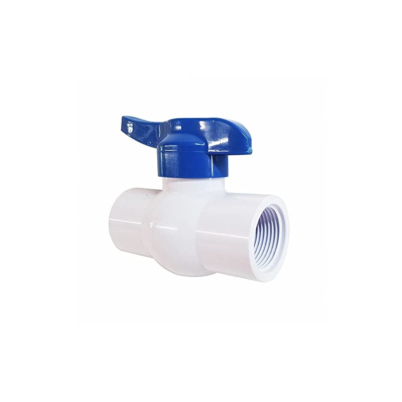 LEFITPA Replacement 1-1/4 Inch Threaded PVC Ball Valve - Blue