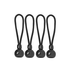 Universal Bungee Tie Down,Roller Shade Parts,Weather Resistance,for Exterior Roller Shades and Outdoor Roller Blinds,Original Length 4 Inch(Black,4 pcs)