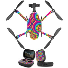 MightySkins Skin Compatible with GoPro Karma Drone Headphones wrap Cover Sticker Skins Groovy 60s