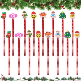 Giugio Christmas Pencils, Pack of 16 Children's Pencils, Pencil with Eraser, Christmas, HB Pencils for Birthday, Party Bags, Children's Party, Guest Gift (A)