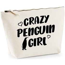 Hippowarehouse Crazy penguin girlprinted make up cosmetic wash bag 18x19x9cm