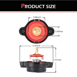 yorpyep High-pressure Radiator Cap, 1.8 Bar High Temperature Resistant Water Tank Cap with Thermometer, Tight Fitting Leak-proof Sealing Cap, Compatible with Honda Kawasaki Suzuki Yamaha (Black)