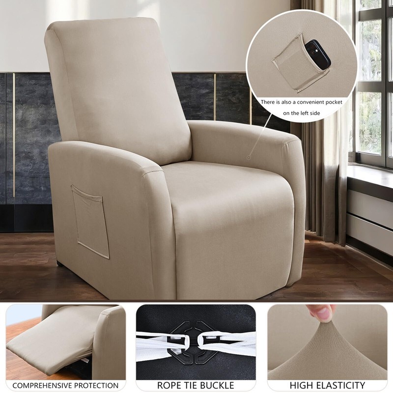 Waterproof Small Recliner Chair Covers, 4 Piece Stretch Recliner Slipcovers