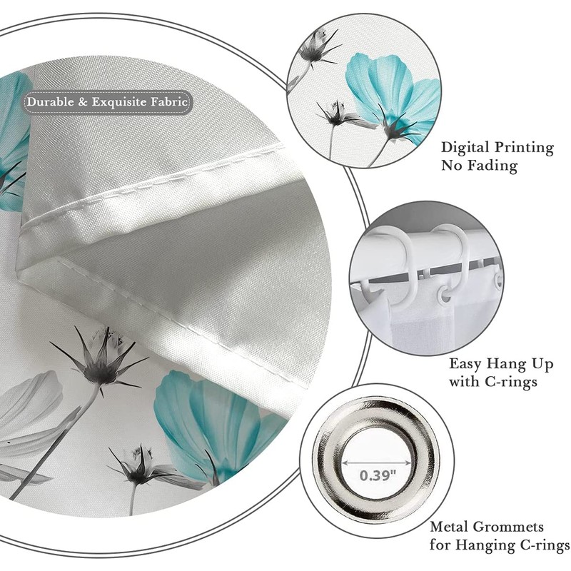 Kikiry Extra Wide Shower Curtain 108''W x 72''L Clawfoot Tub