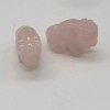 PremiumBead 2 Rose Quartz Hand Carved Bison / Buffalo Animal
