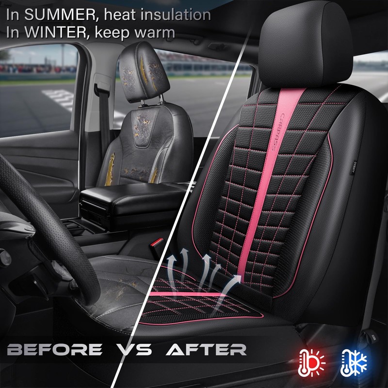 CAR PASS 3D Air Mesh Seat Covers for Car, Leather