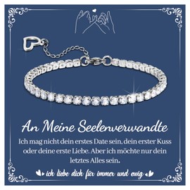 SUNSH Women's Bracelet with Shining 5A Zirconia Crystal Tennis Bracelet Gift for Girlfriend Soul Mate Wife Shiny Diamond Adjustable Bracelet for Valentine's Day Gifts for Women, Bead