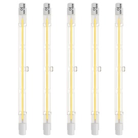 Lacnooe R7S Halogen Light Bulbs 150W 120V, 118mm J-Type T3 Bulbs 150 watt, 4.7-Inch Long Double Ended Filament Flood Lights Quartz Tube Lamps for Work, Security, Landscape Lights, Dimmable, 5 Pack