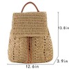 Goclothod Fashion Straw Backpack for Women Drawstring Shoulder Bag Bohemian