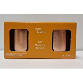 Our Table 18oz. Stainless Steel Brushed Copper Moscow Mule Mugs - Set Of 2 - NEW