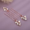 Teyglen Crystal Bride Wedding Hair Pins Pearl Hair Pins Clips