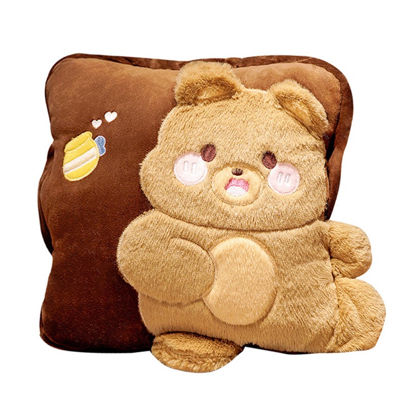 Travel Blanket and Pillow Set Multifunctional Plush Cute Animal Hand