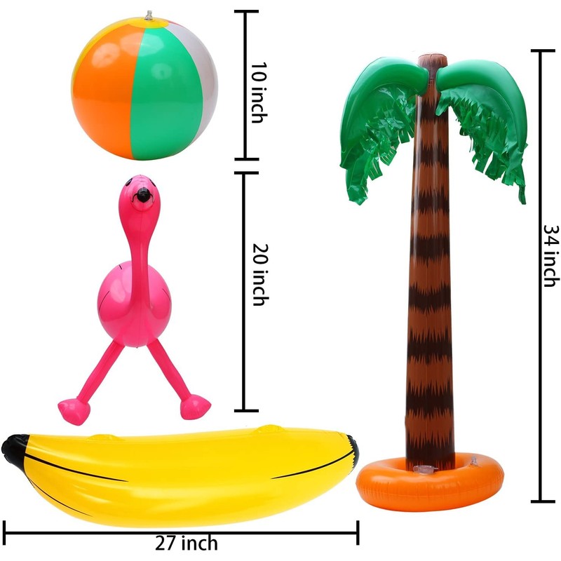 Pack of 8 Inflatable Palm Trees Coconut Tree Set, Hawaii
