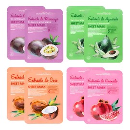 8 Mascarillas Faciales, Serum De Natural De Fruta, 0 Aditivo