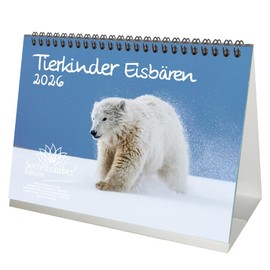 Tierkinder Polar Bears DIN A5 Desk Calendar for 2026 Polar Bear Seelenzauber
