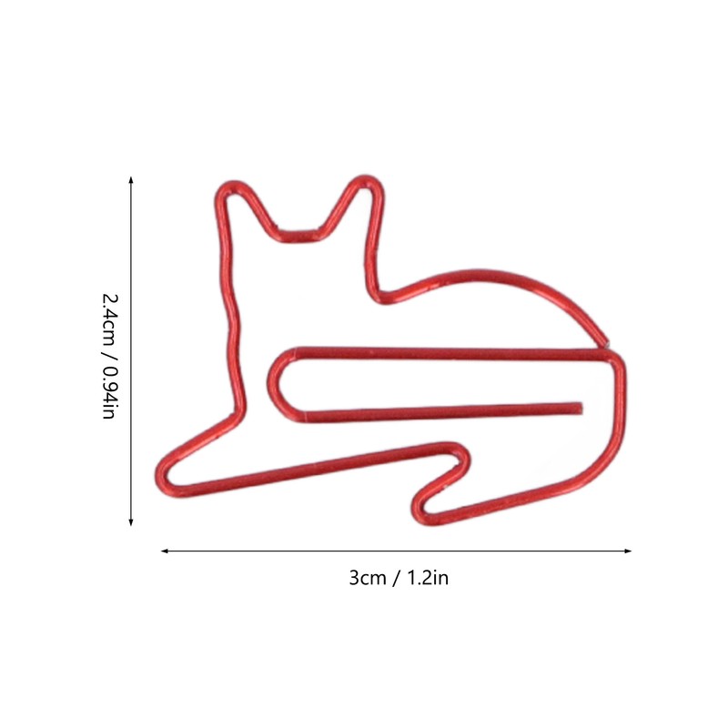 100pcs Cat Shape Paper Clips Increase Slip Resistance Rust Prevention