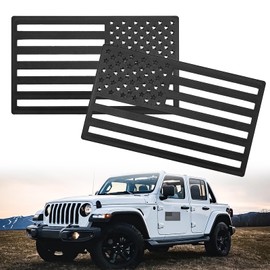 2 Pack Embossed 3D Metal American Flag Emblem Decal Stickers, 5" x 3" Patriotic USA US Flag Car Decals Bumper Stickers USA Bumper Sticker Compatible with Truck, RV, SUV, Motorcycle (Hollow-Out)