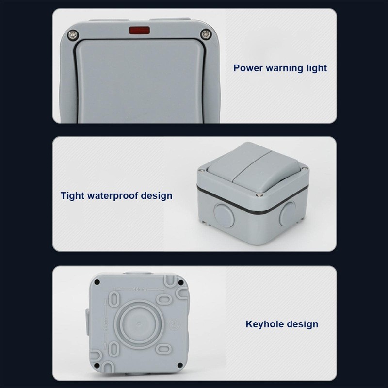 Weatherproof Switch Light Switch IP65 Outdoor Double Switch Dustproof Switch