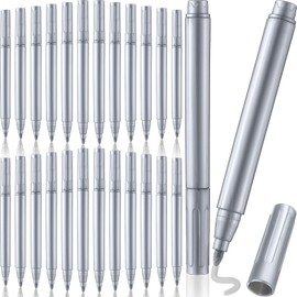 Watersay 24 Pcs Silver Metallic Permanent Markers Bulk Paint Pens 2mm Medium Tip Markers for for Metal, Black Paper, Wood, Crafts, Plastic, Glass, Rock Painting, Scrapbook DIY