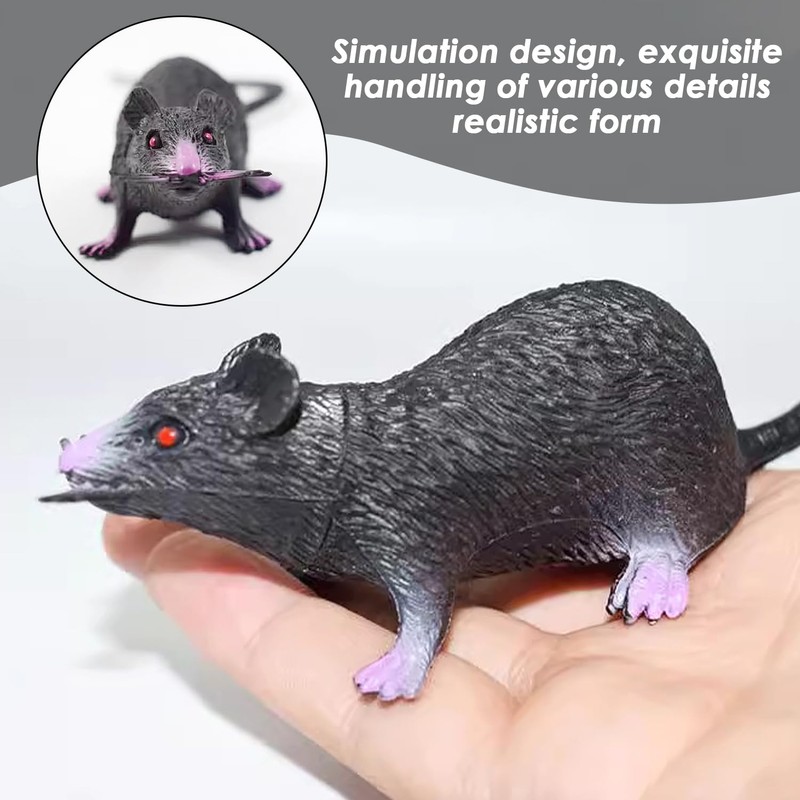 FDGGT 8 Pieces Simulated Mice Black Mouse Models Plastic Mouse