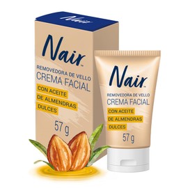 Nair Crema Depiladora Removedora de Vello Facial 57 g Probada por Dermatólogos con 97% de Ingredientes Naturales Piel Suave y Tersa hasta por 1 Semana