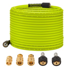 M MINGLE - Manguera para lavadora a presión de 50 pies x 3/8 pulgadas - Manguera de repuesto para lavadora eléctrica con kits de conexión...