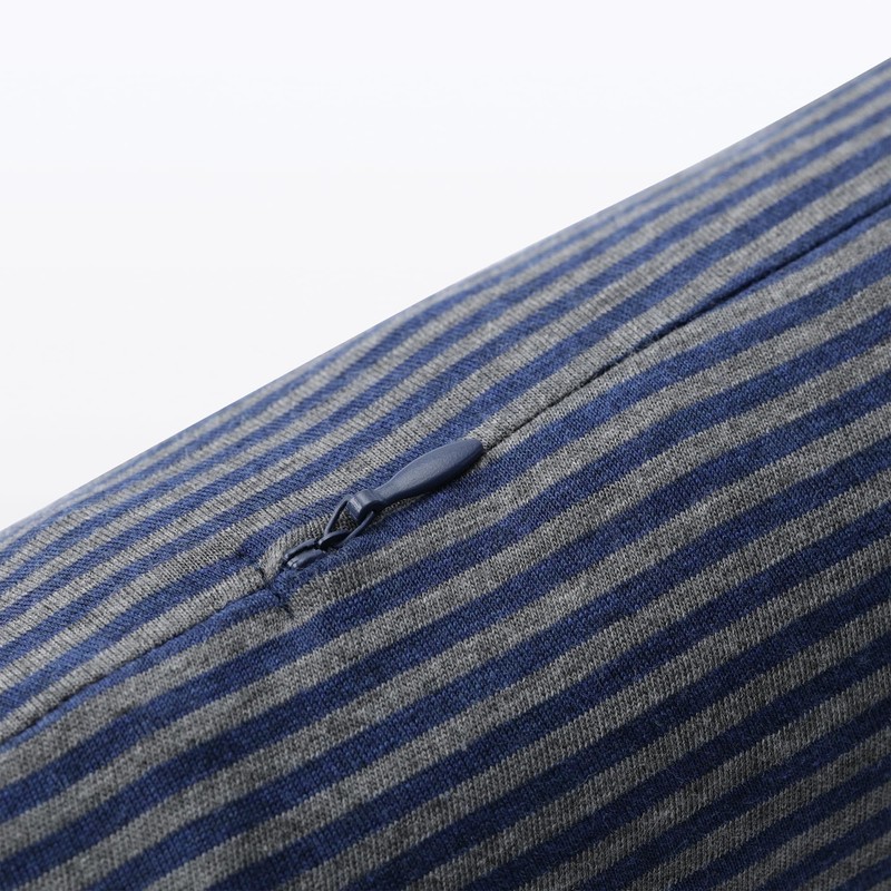 MUJI 44430934 Fitted Neck Cushion, Heather Navy x Gray, Approx.