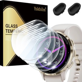 Yskbilm Pack of 4 Screen Protectors Compatible with Garmin Venu 3S 41 mm + 2 Pieces Charging Port Protection [Anti-Scratch] [High Resolution] [Bubble-Free] Flexible TPU Screen Protector for Garmin