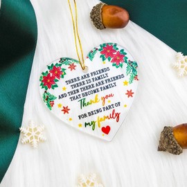 Christmas Hanging Decorations for Family Friendship Gifts for Women Men Christmas Tree Ornaments for Tree Best Friends are The Family We Choose Acrylic Plaque Hanging Heart