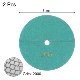 uxcell Diamond Polishing Pad 7-Inch 2000 Grits Wet/Dry Grinding for Stone Concrete Marble Countertop Floor 2pcs