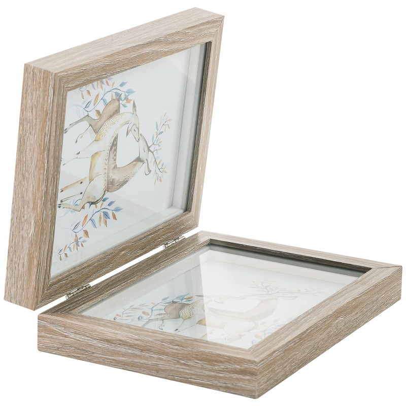 ORIVAN Double 5x7 Picture Frame Hinged Frame Vertical MDF Wood